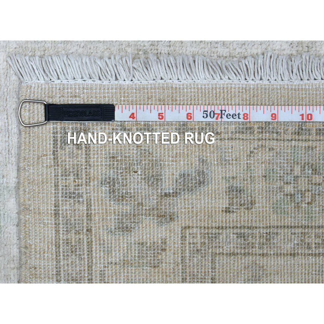 2'7" x 5'10" New Hand Knotted Ivory Wool Runner Oriental Rug - MOA10270268