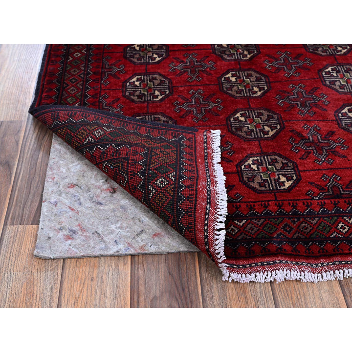 2'9" x 3'10" New Hand Knotted Red Wool Rectangle Oriental Rug - MOA102702