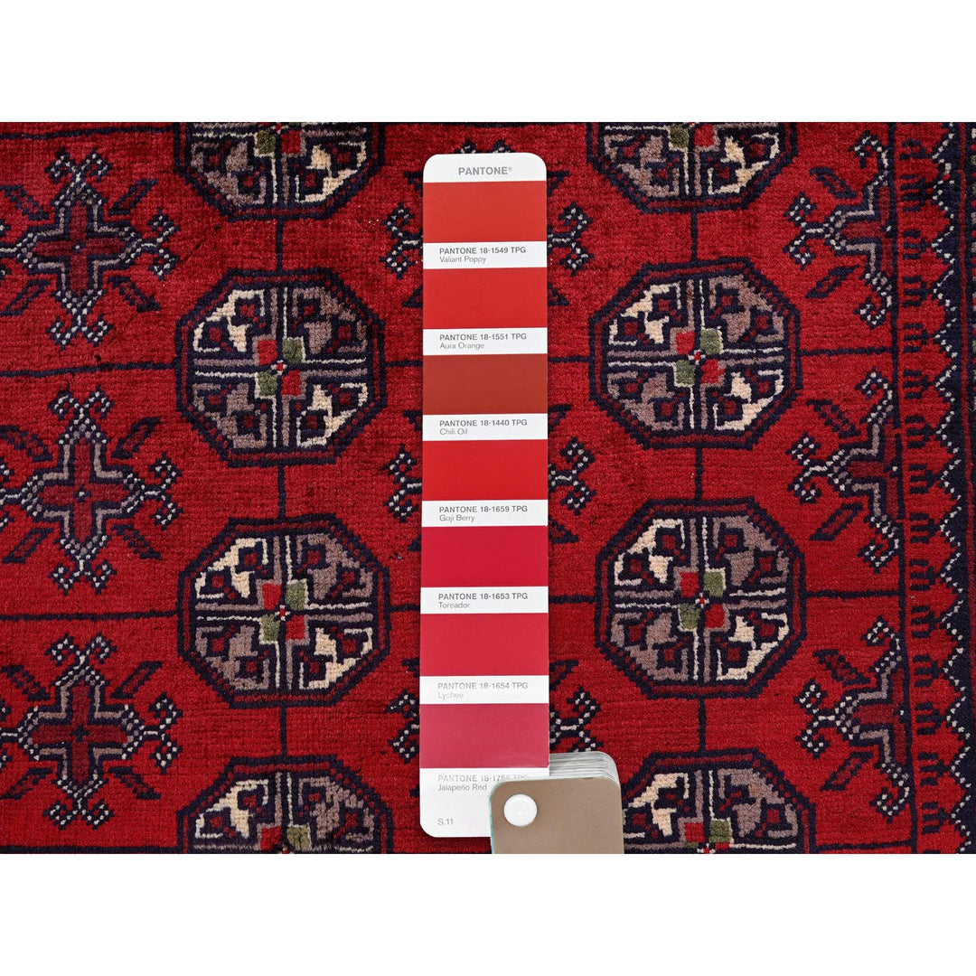 2'9" x 3'10" New Hand Knotted Red Wool Rectangle Oriental Rug - MOA102702