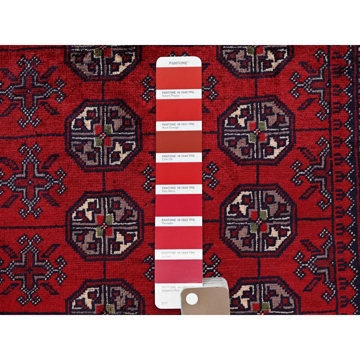 2'9" x 3'10" New Hand Knotted Red Wool Rectangle Oriental Rug - MOA102702