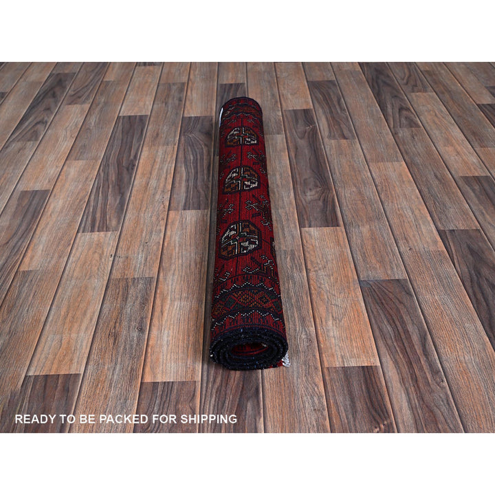 2'9" x 3'10" New Hand Knotted Red Wool Rectangle Oriental Rug - MOA102702