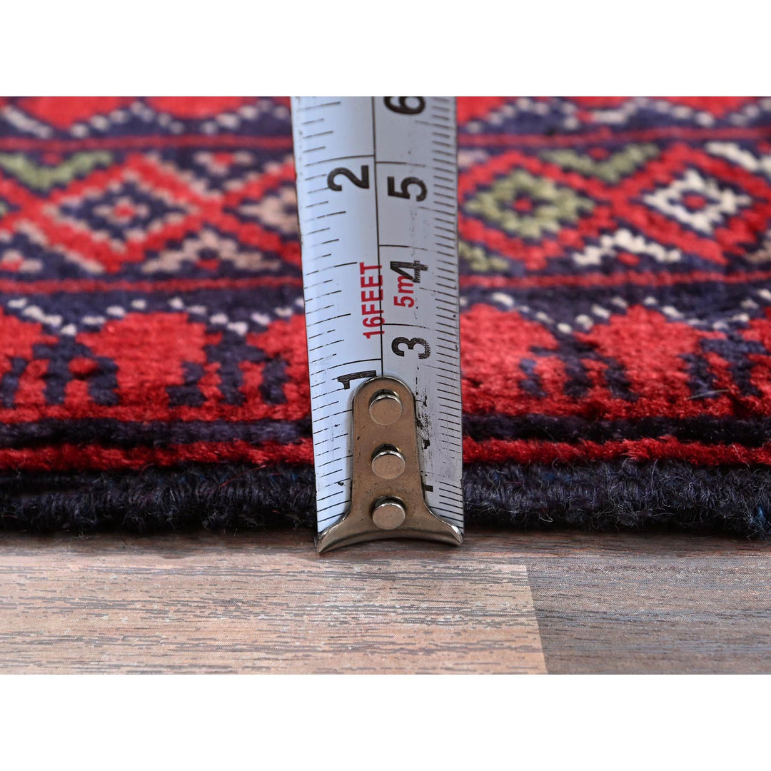 2'9" x 3'10" New Hand Knotted Red Wool Rectangle Oriental Rug - MOA102702