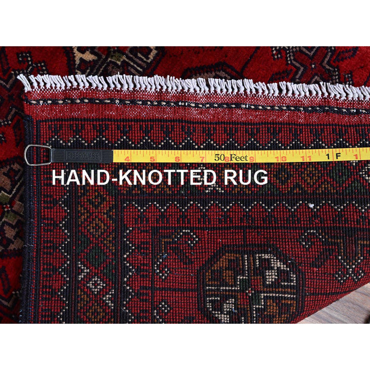2'9" x 3'10" New Hand Knotted Red Wool Rectangle Oriental Rug - MOA102702
