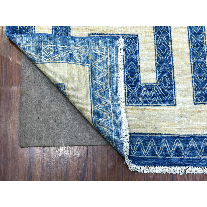 5'10" x 8'9" New Hand Knotted Blue Wool Rectangle Oriental Rug - MOA10270310