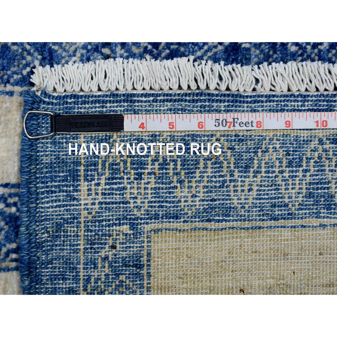 5'10" x 8'9" New Hand Knotted Blue Wool Rectangle Oriental Rug - MOA10270310