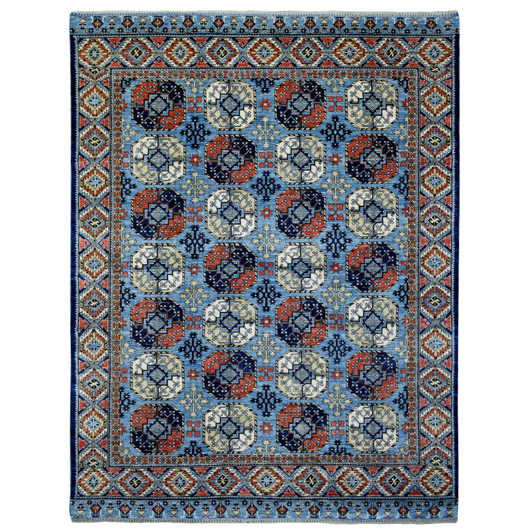 9'8" x 12'4" New Hand Knotted Blue Wool Rectangle Oriental Rug - MOA10270321