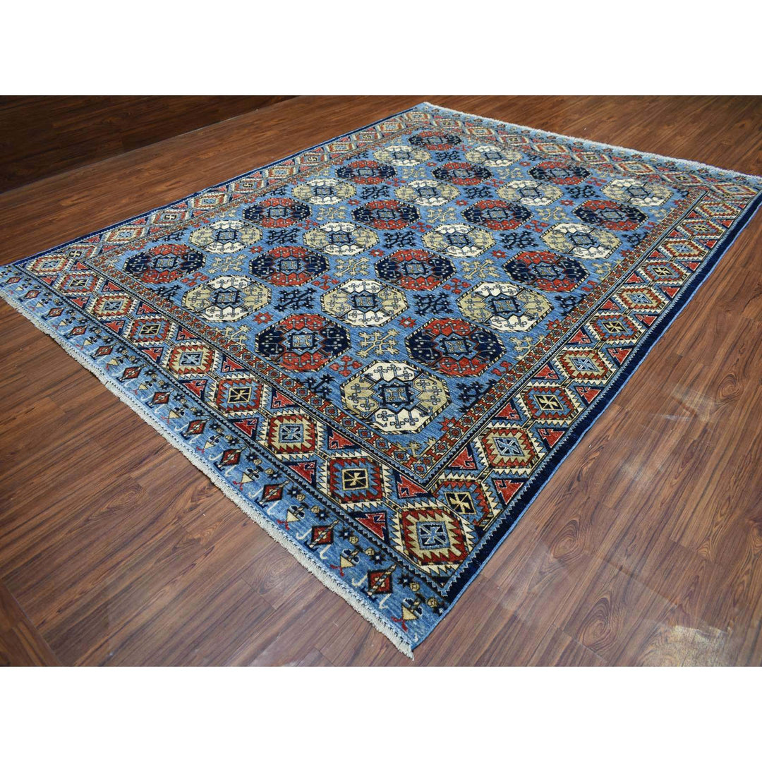 9'8" x 12'4" New Hand Knotted Blue Wool Rectangle Oriental Rug - MOA10270321