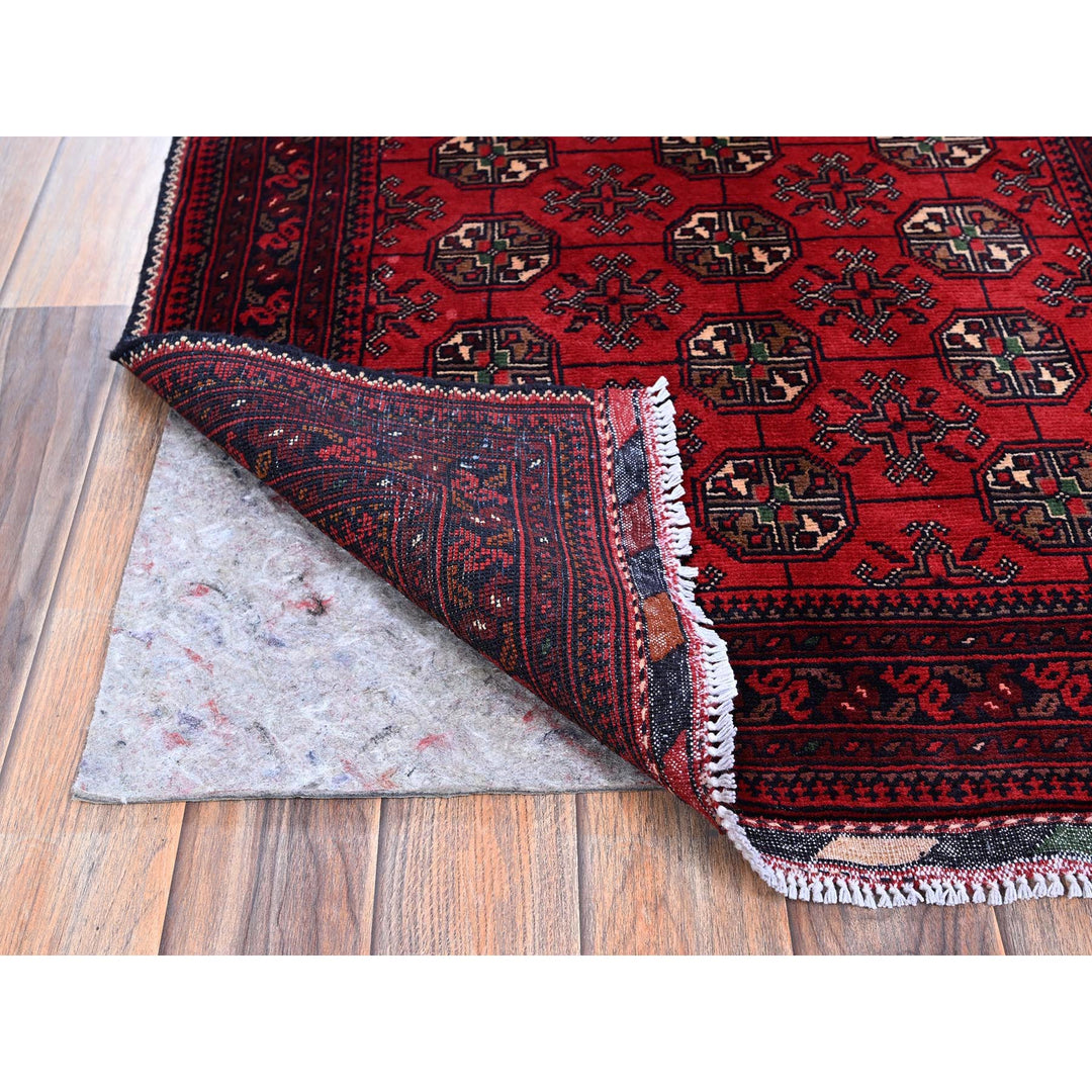 2'9" x 3'11" New Hand Knotted Red Wool Rectangle Oriental Rug - MOA102703