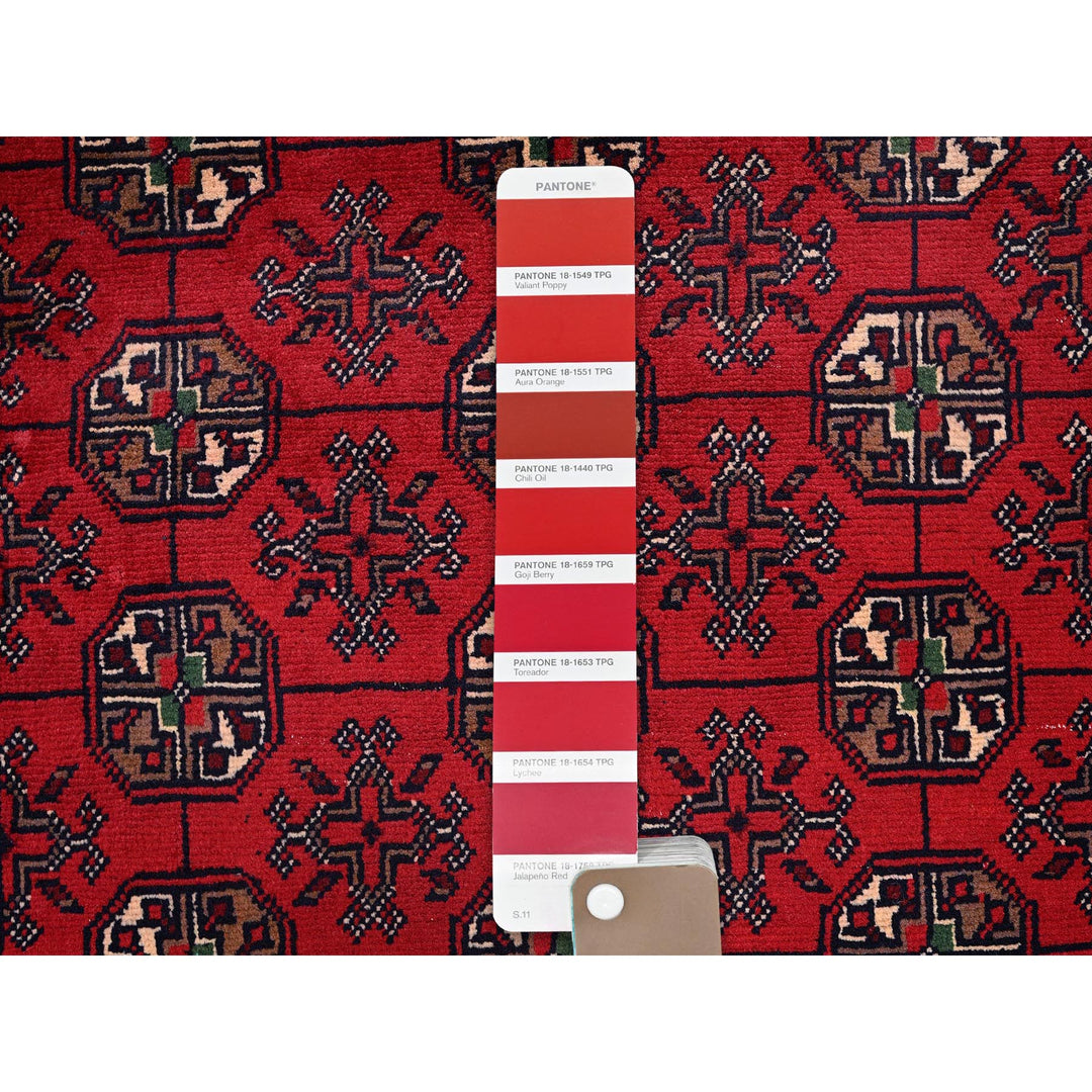 2'9" x 3'11" New Hand Knotted Red Wool Rectangle Oriental Rug - MOA102703