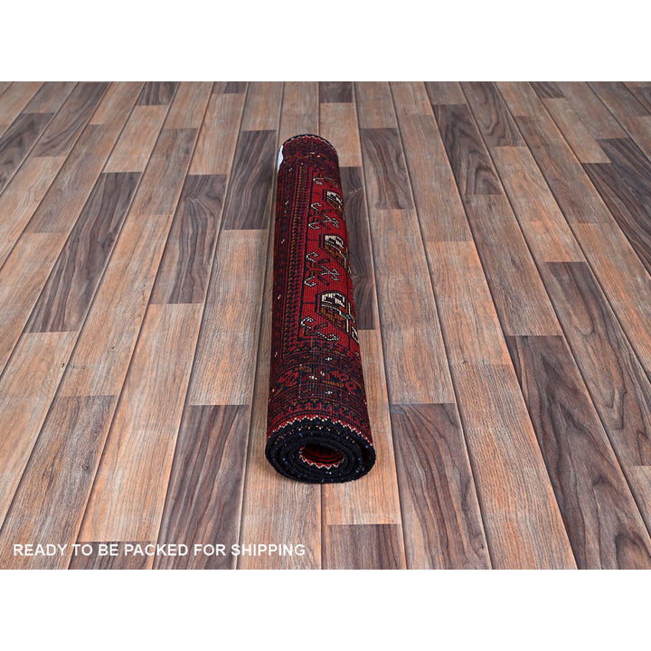 2'9" x 3'11" New Hand Knotted Red Wool Rectangle Oriental Rug - MOA102703