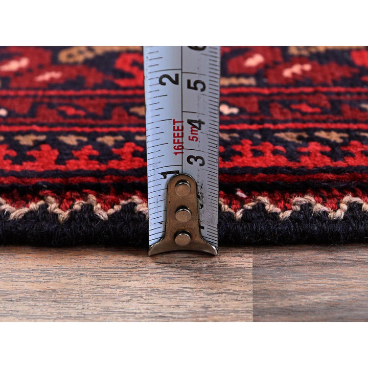 2'9" x 3'11" New Hand Knotted Red Wool Rectangle Oriental Rug - MOA102703