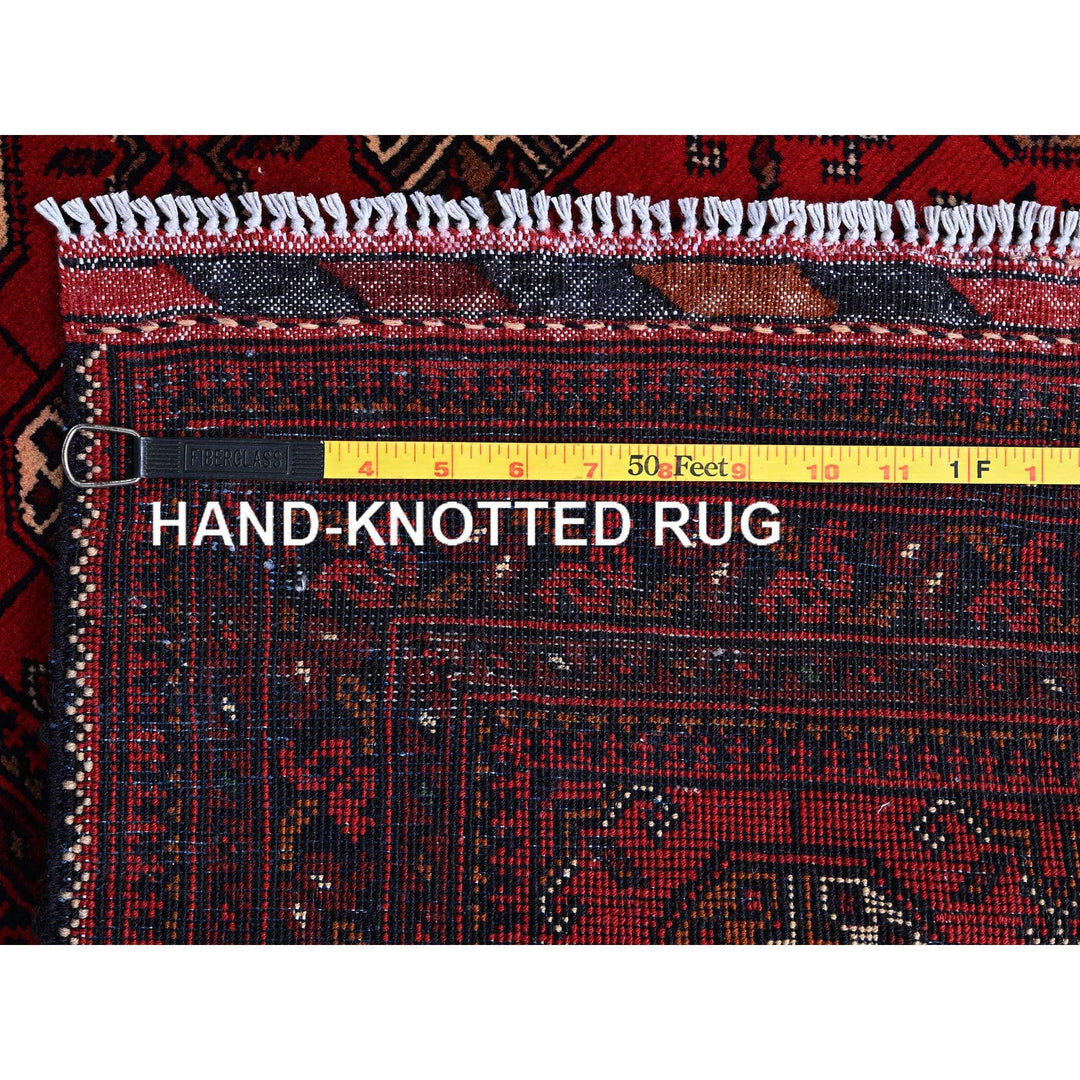 2'9" x 3'11" New Hand Knotted Red Wool Rectangle Oriental Rug - MOA102703