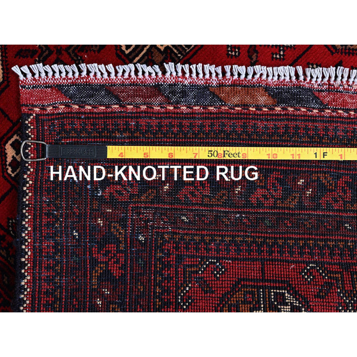 2'9" x 3'11" New Hand Knotted Red Wool Rectangle Oriental Rug - MOA102703