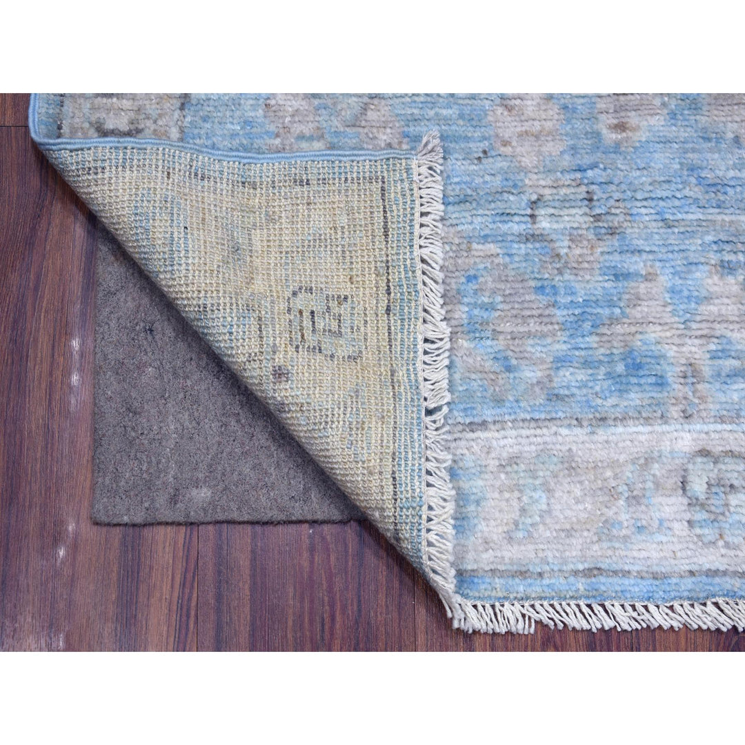 3'1" x 4'10" New Hand Knotted Blue Wool Rectangle Oriental Rug - MOA10270474