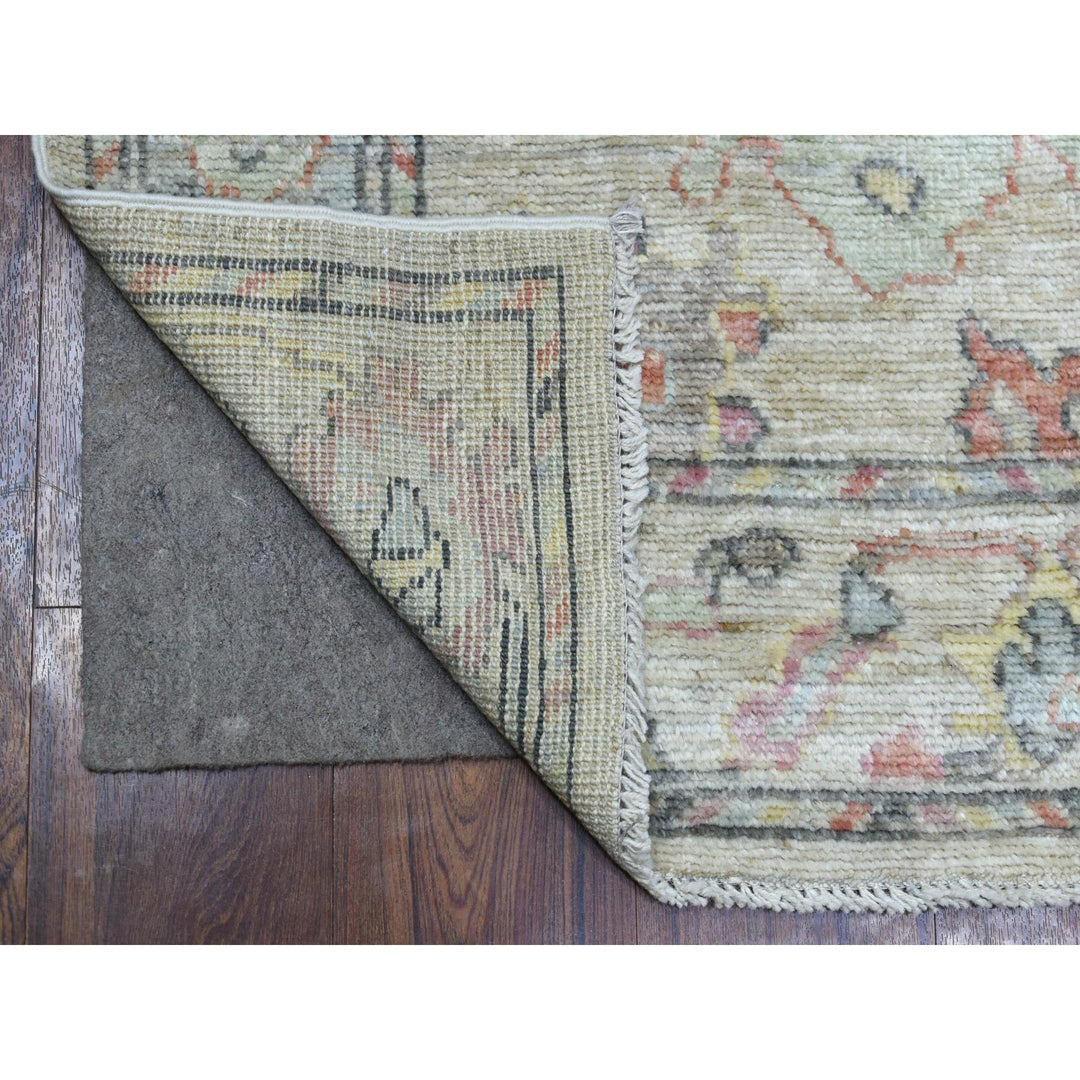 2'10" x 12'3" New Hand Knotted Beige Wool Runner Oriental Rug - MOA10270494