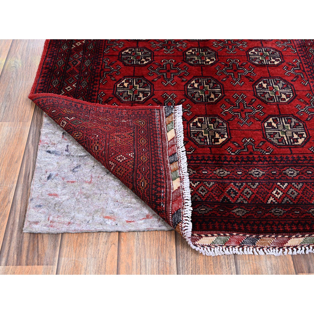 2'7" x 4'0" New Hand Knotted Red Wool Rectangle Oriental Rug - MOA102704