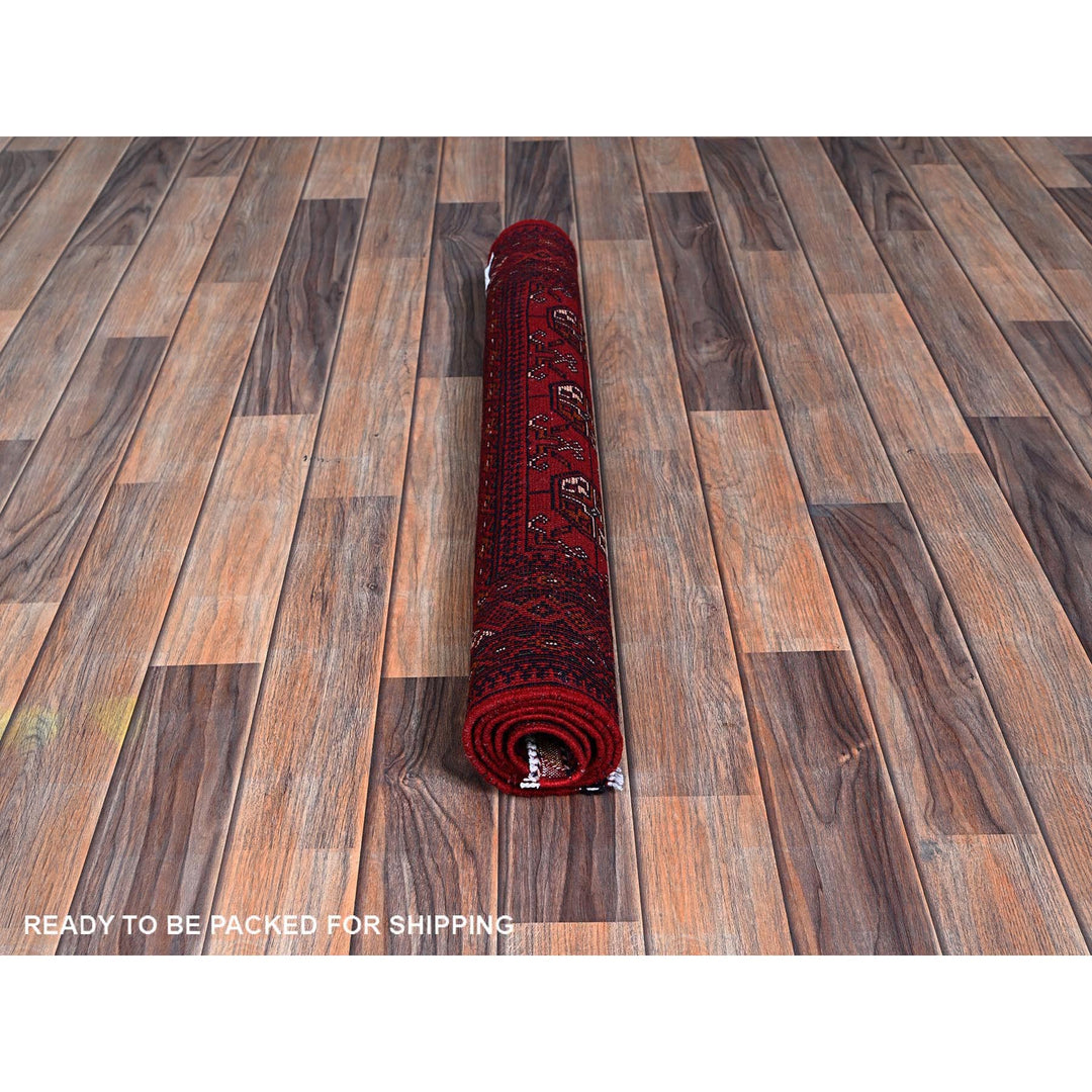 2'7" x 4'0" New Hand Knotted Red Wool Rectangle Oriental Rug - MOA102704