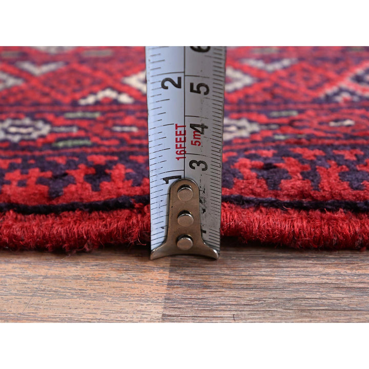 2'7" x 4'0" New Hand Knotted Red Wool Rectangle Oriental Rug - MOA102704