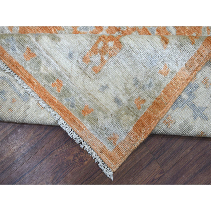 7'10" x 10'2" New Hand Knotted Orange Wool Rectangle Oriental Rug - MOA10270575