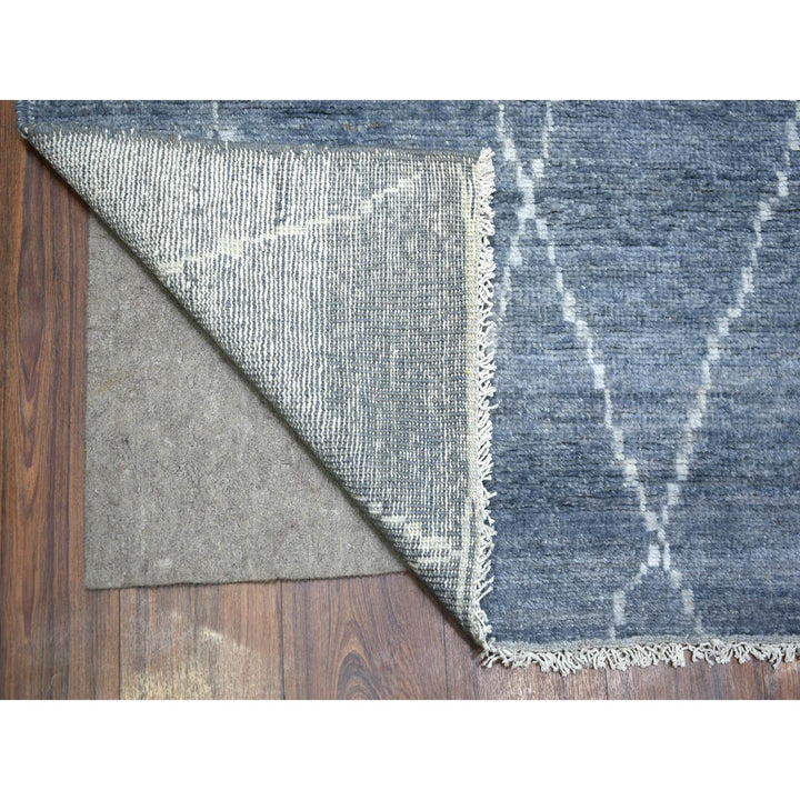 8'6" x 11'6" New Hand Knotted Grey Wool Rectangle Oriental Rug - MOA10270596