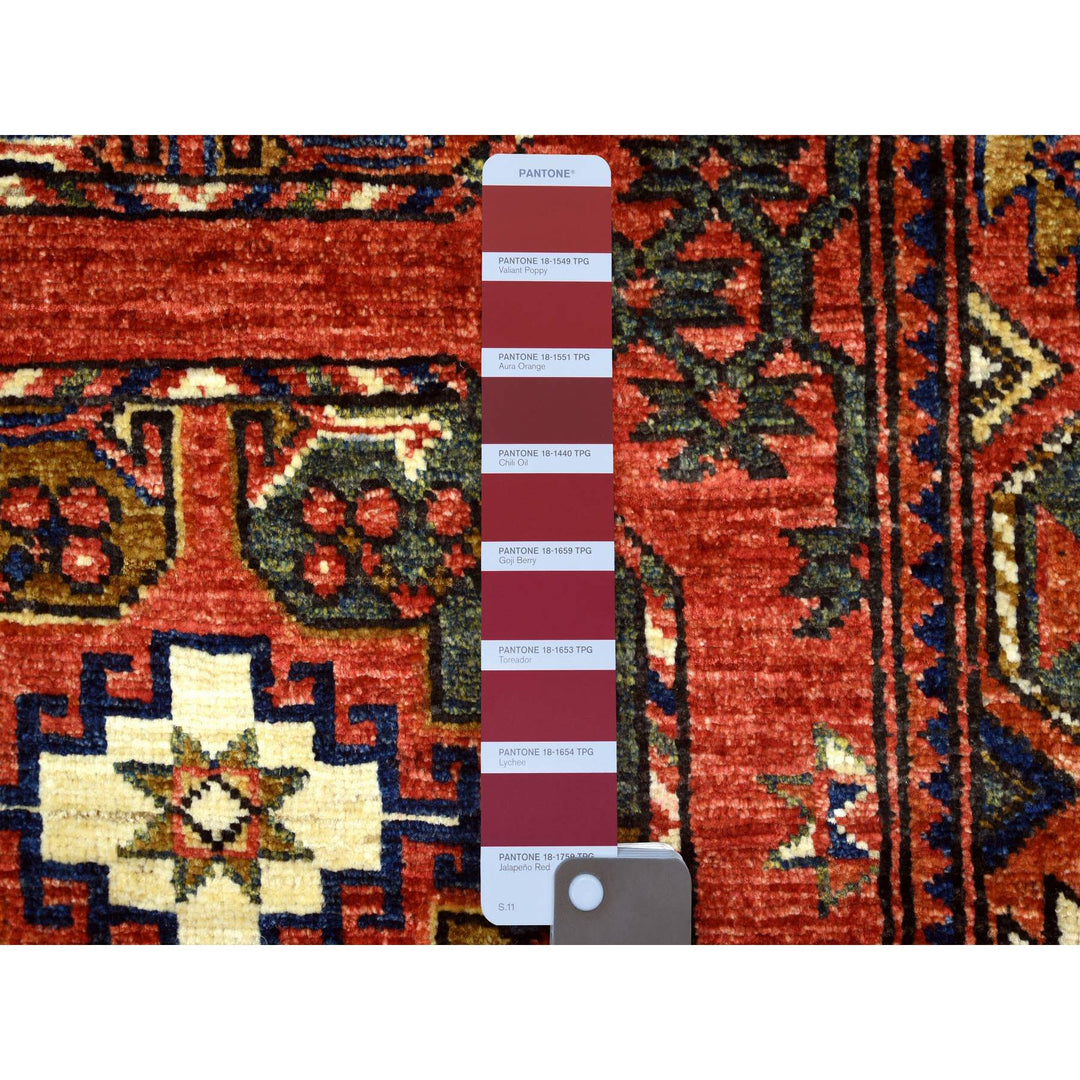 2'10" x 9'7" New Hand Knotted Red Wool Runner Oriental Rug - MOA10270612