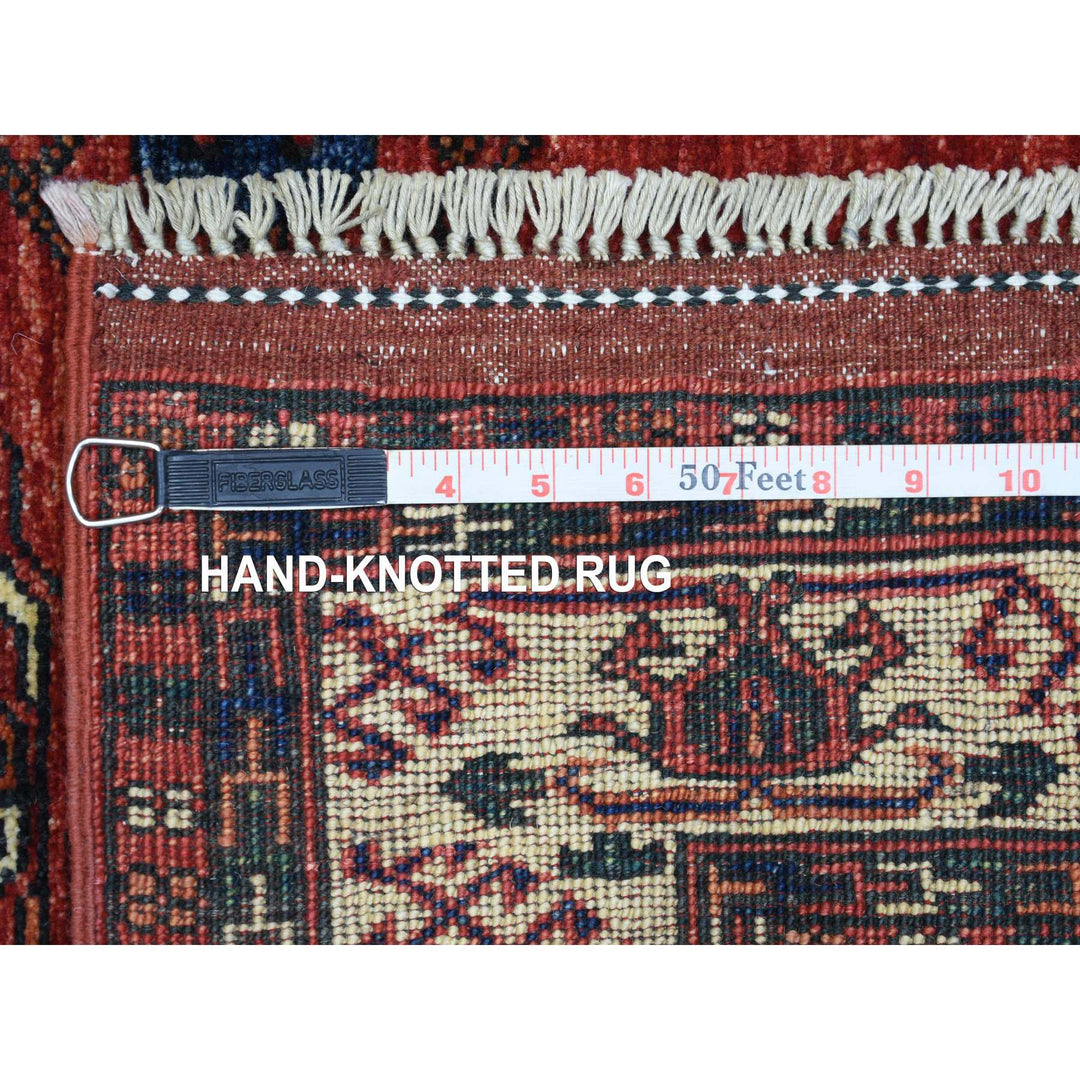 2'8" x 9'7" New Hand Knotted Red Wool Runner Oriental Rug - MOA10270620