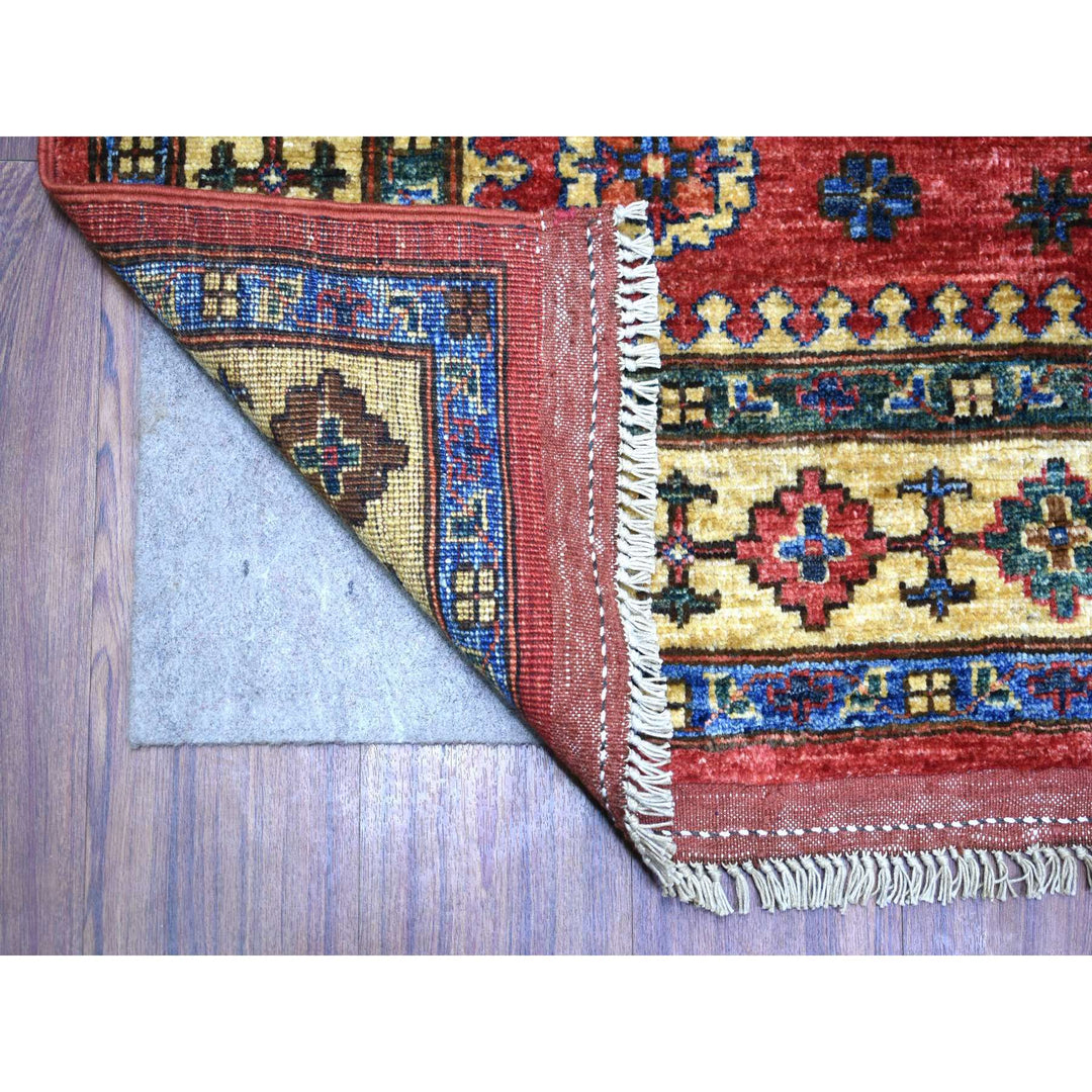 5'7" x 7'7" New Hand Knotted Red Wool Rectangle Oriental Rug - MOA10270647