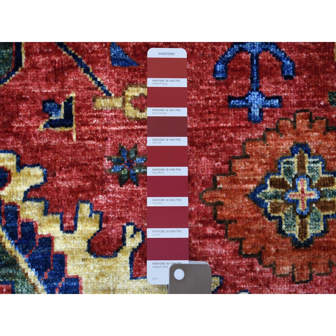 5'7" x 7'7" New Hand Knotted Red Wool Rectangle Oriental Rug - MOA10270647