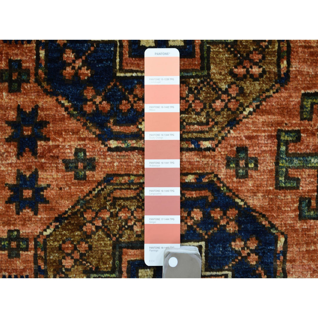 2'1" x 3'0" New Hand Knotted Orange Wool Rectangle Oriental Rug - MOA10270658