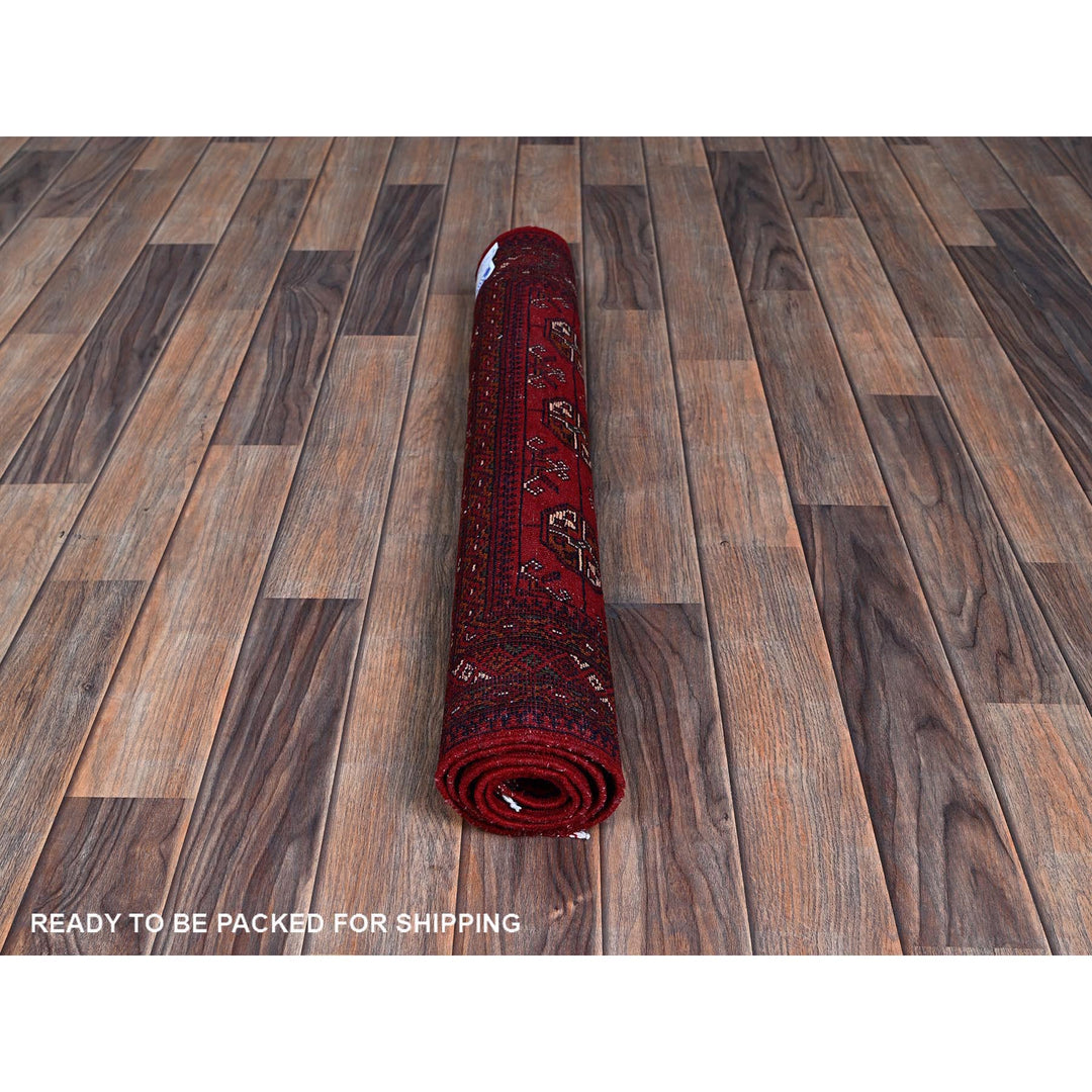 2'9" x 4'1" New Hand Knotted Red Wool Rectangle Oriental Rug - MOA102706