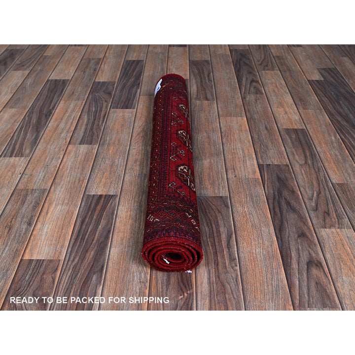2'9" x 4'1" New Hand Knotted Red Wool Rectangle Oriental Rug - MOA102706