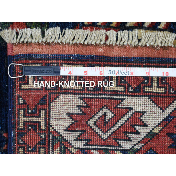 4'0" x 5'9" New Hand Knotted Blue Wool Rectangle Oriental Rug - MOA10270720