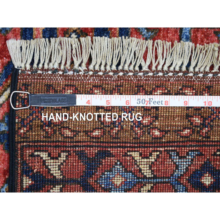 4'1" x 5'9" New Hand Knotted Red Wool Rectangle Oriental Rug - MOA10270725