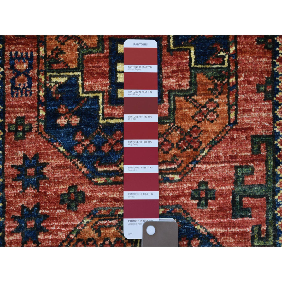 2'0" x 3'0" New Hand Knotted Red Wool Rectangle Oriental Rug - MOA10270757