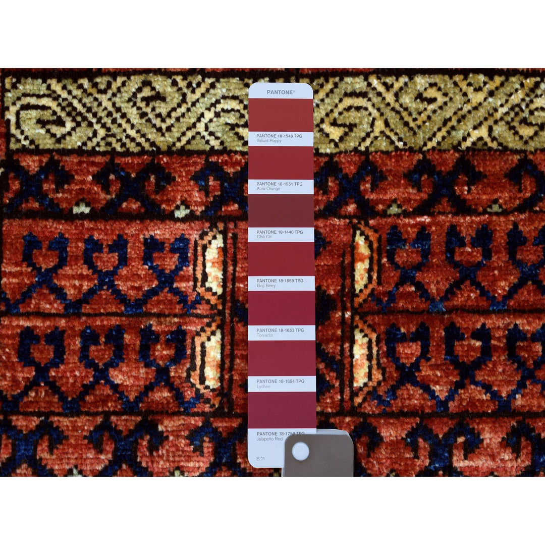 3'1" x 5'1" New Hand Knotted Red Wool Rectangle Oriental Rug - MOA10270783