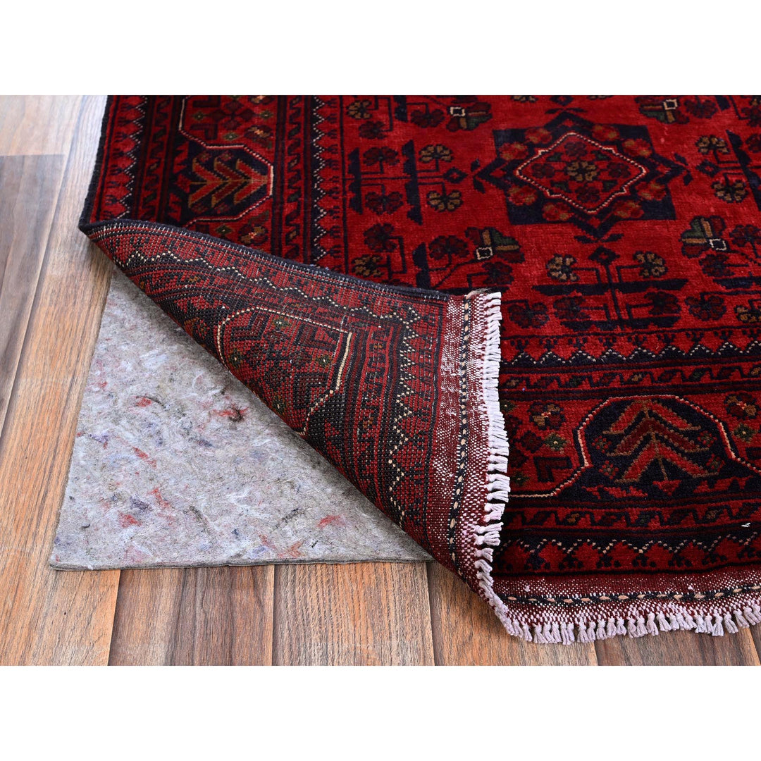 2'9" x 3'10" New Hand Knotted Red Wool Rectangle Oriental Rug - MOA102707