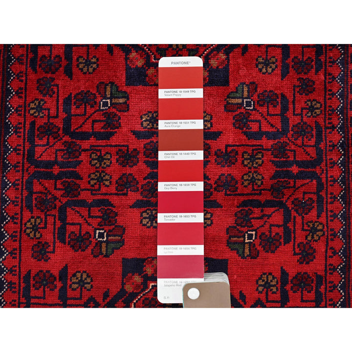 2'9" x 3'10" New Hand Knotted Red Wool Rectangle Oriental Rug - MOA102707