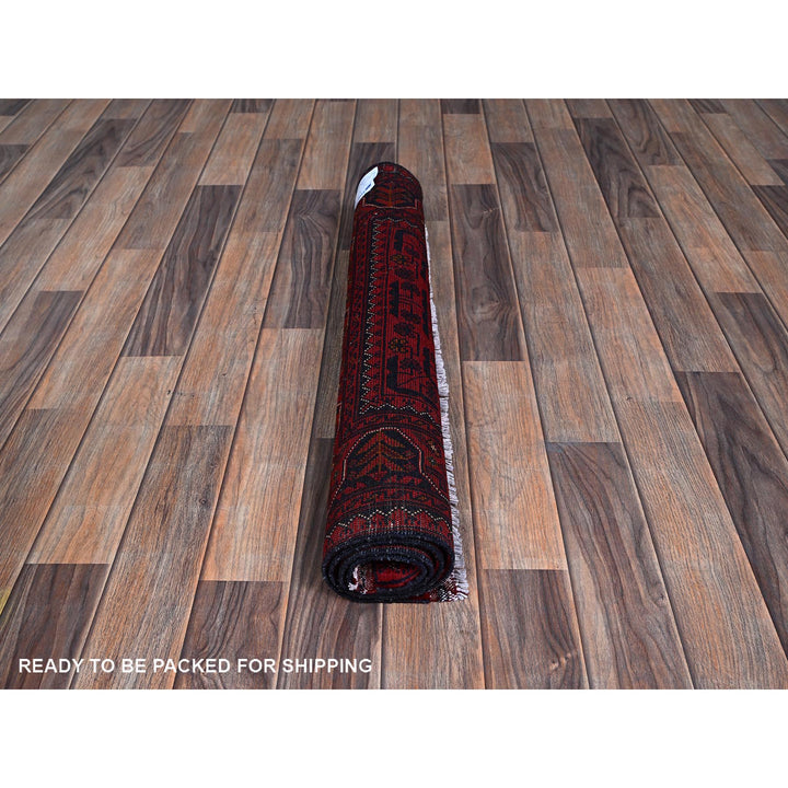 2'9" x 3'10" New Hand Knotted Red Wool Rectangle Oriental Rug - MOA102707