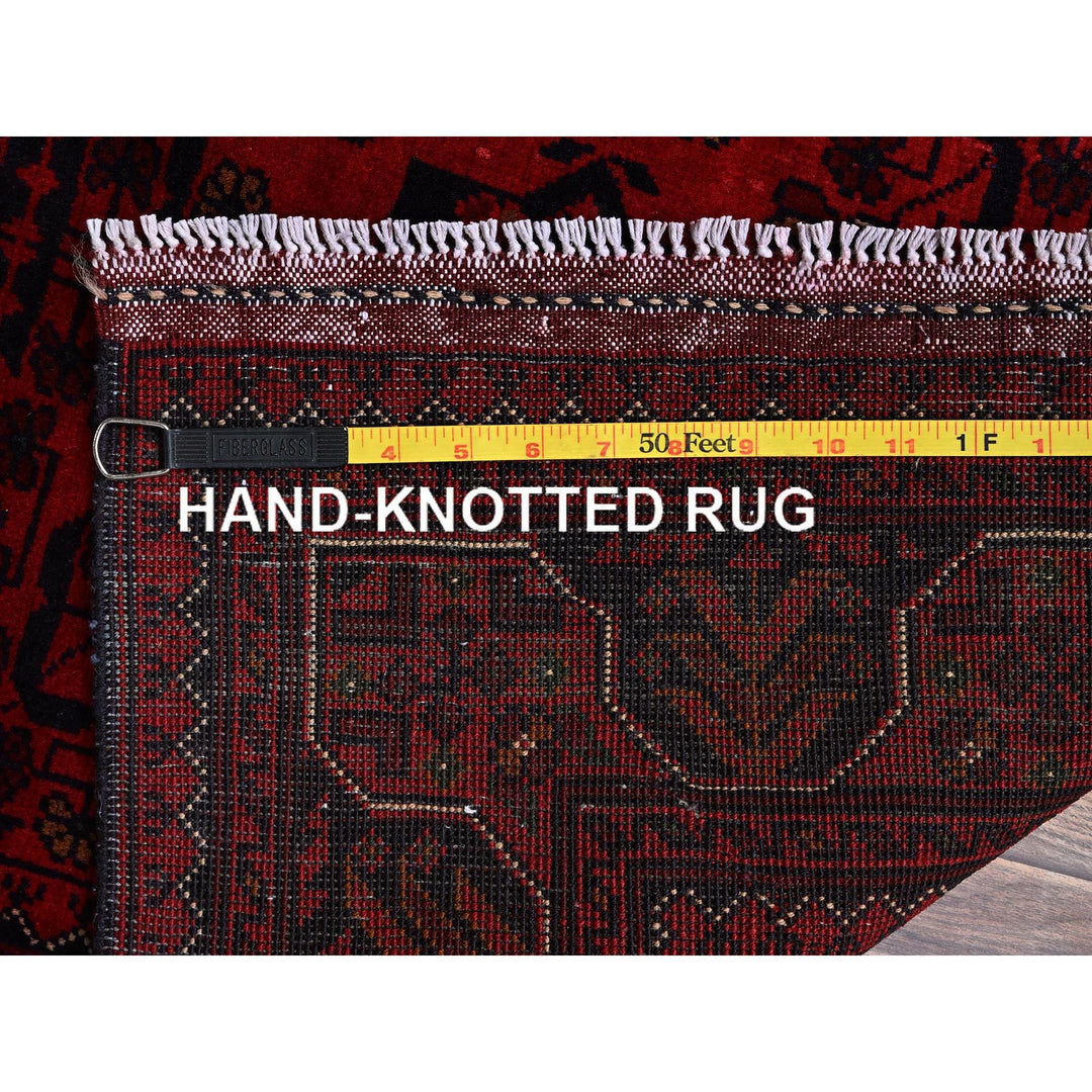 2'9" x 3'10" New Hand Knotted Red Wool Rectangle Oriental Rug - MOA102707