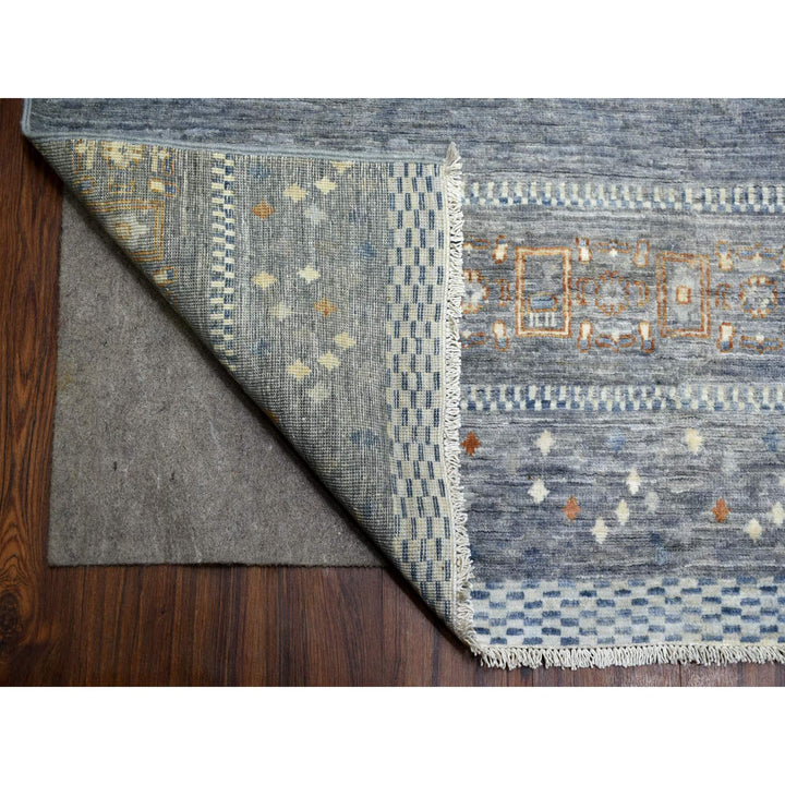 11'8" x 14'0" New Hand Knotted Grey Wool Rectangle Oriental Rug - MOA10270873