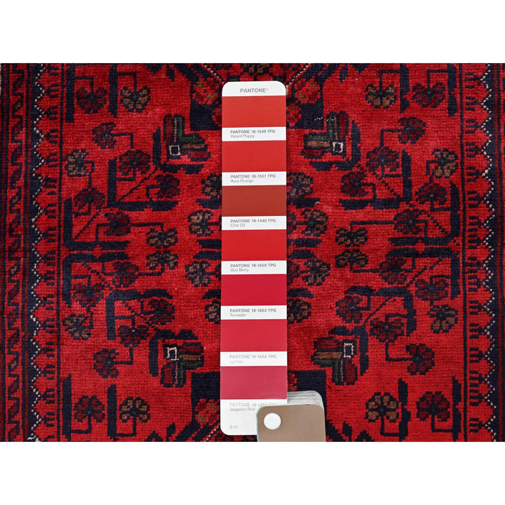 2'9" x 3'10" New Hand Knotted Red Wool Rectangle Oriental Rug - MOA102708