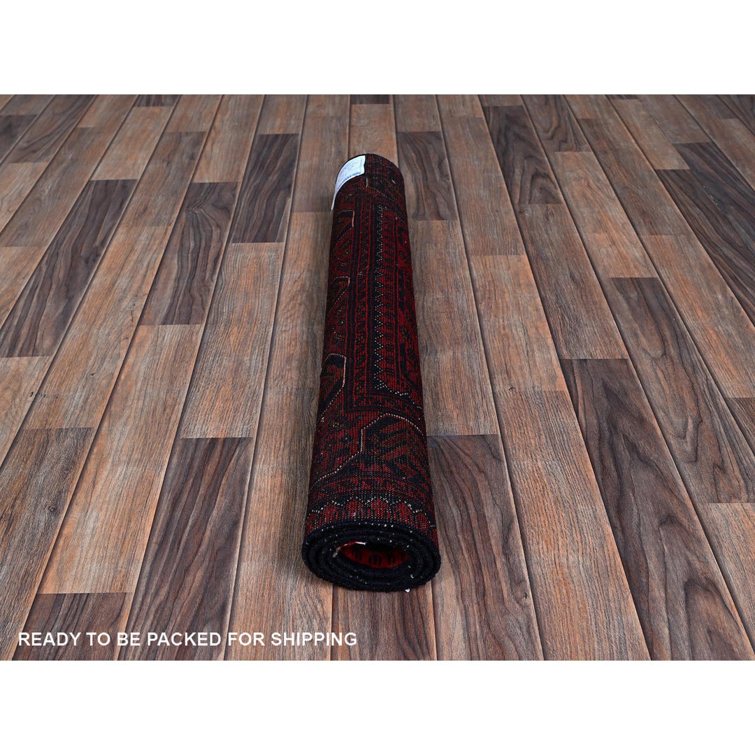 2'9" x 3'10" New Hand Knotted Red Wool Rectangle Oriental Rug - MOA102708