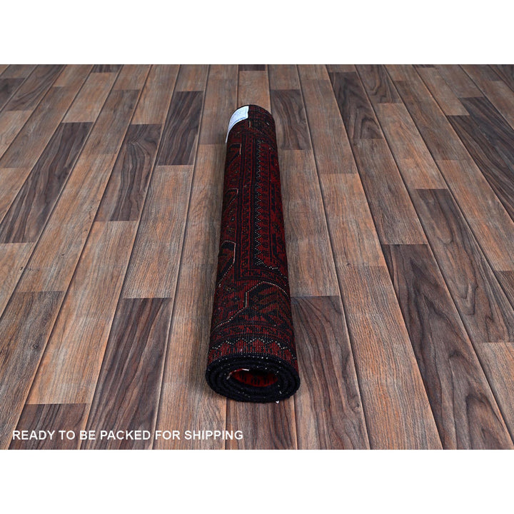2'9" x 3'10" New Hand Knotted Red Wool Rectangle Oriental Rug - MOA102708