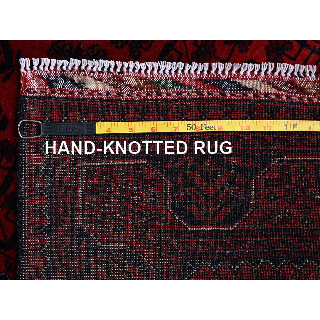 2'9" x 3'10" New Hand Knotted Red Wool Rectangle Oriental Rug - MOA102708