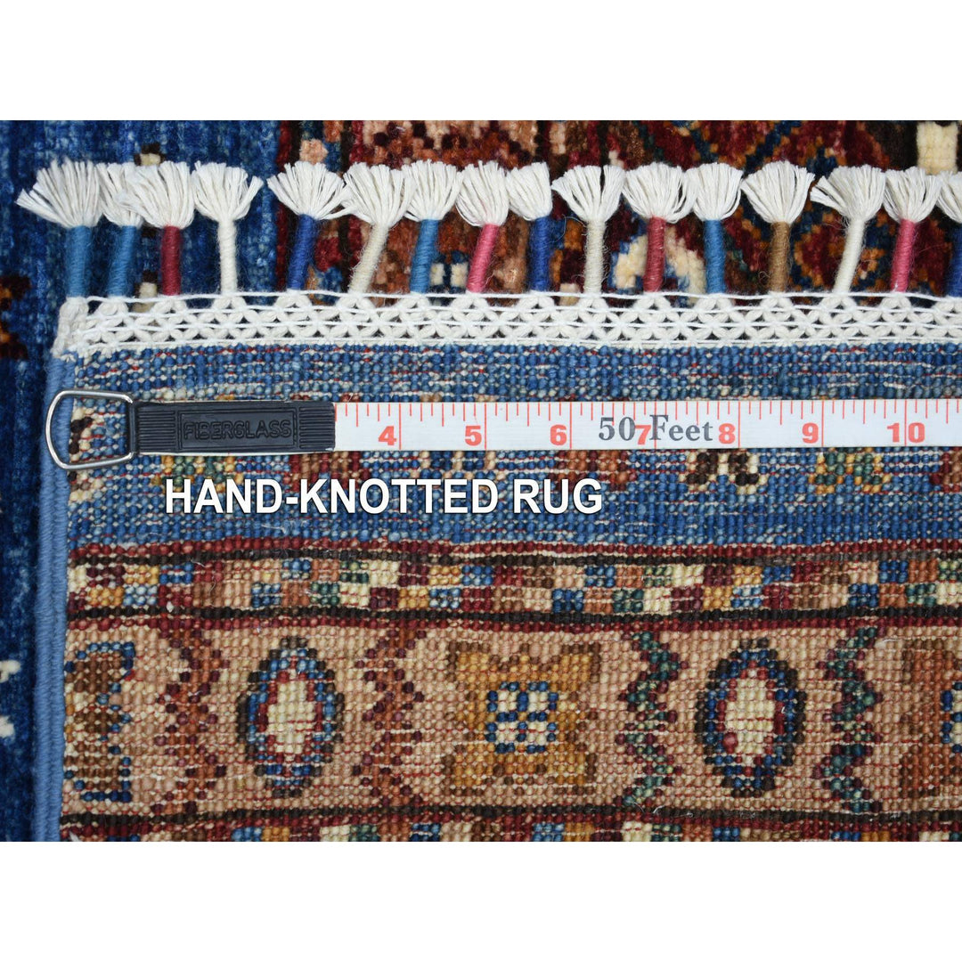 3'6" x 5'5" New Hand Knotted Blue Wool Rectangle Oriental Rug - MOA10270906