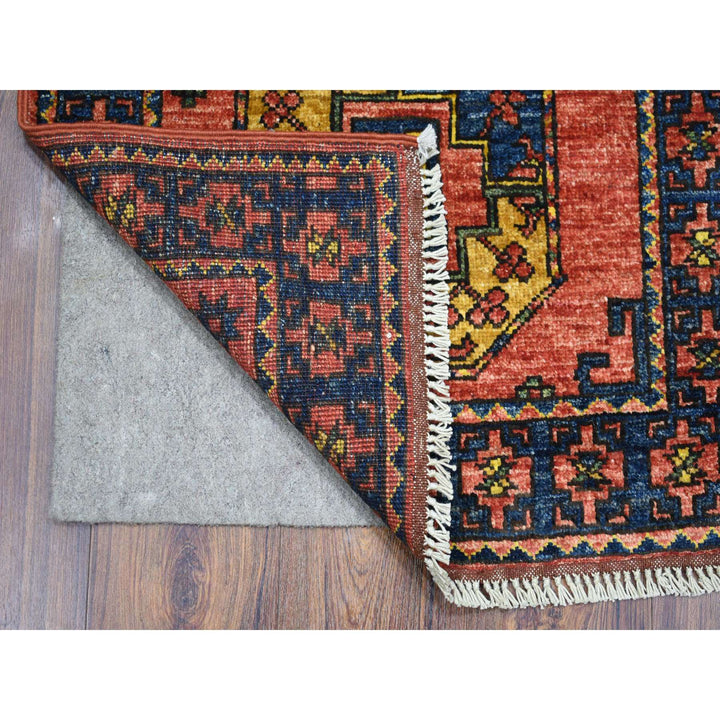 2'1" x 3'0" New Hand Knotted Red Cotton Rectangle Oriental Rug - MOA10270930