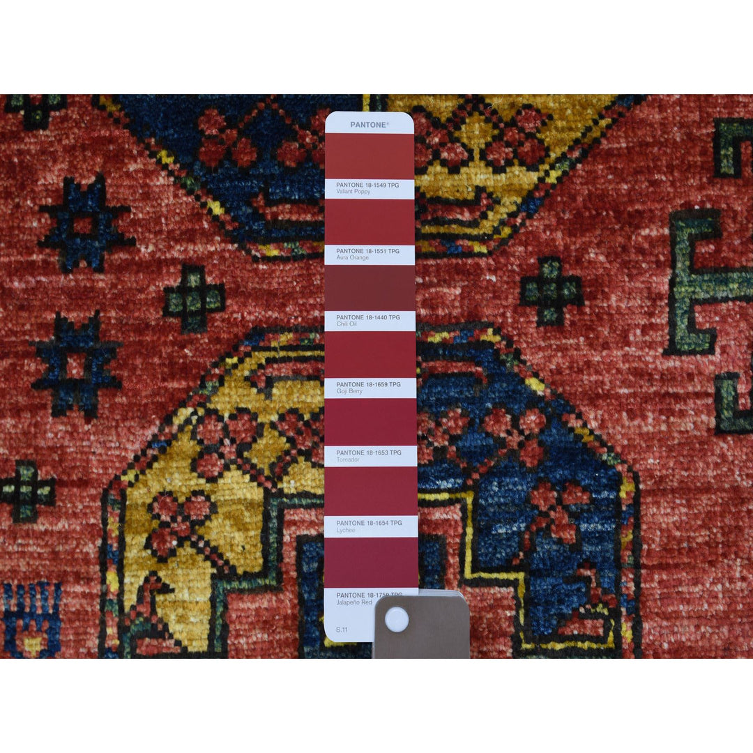 2'1" x 3'0" New Hand Knotted Red Cotton Rectangle Oriental Rug - MOA10270930