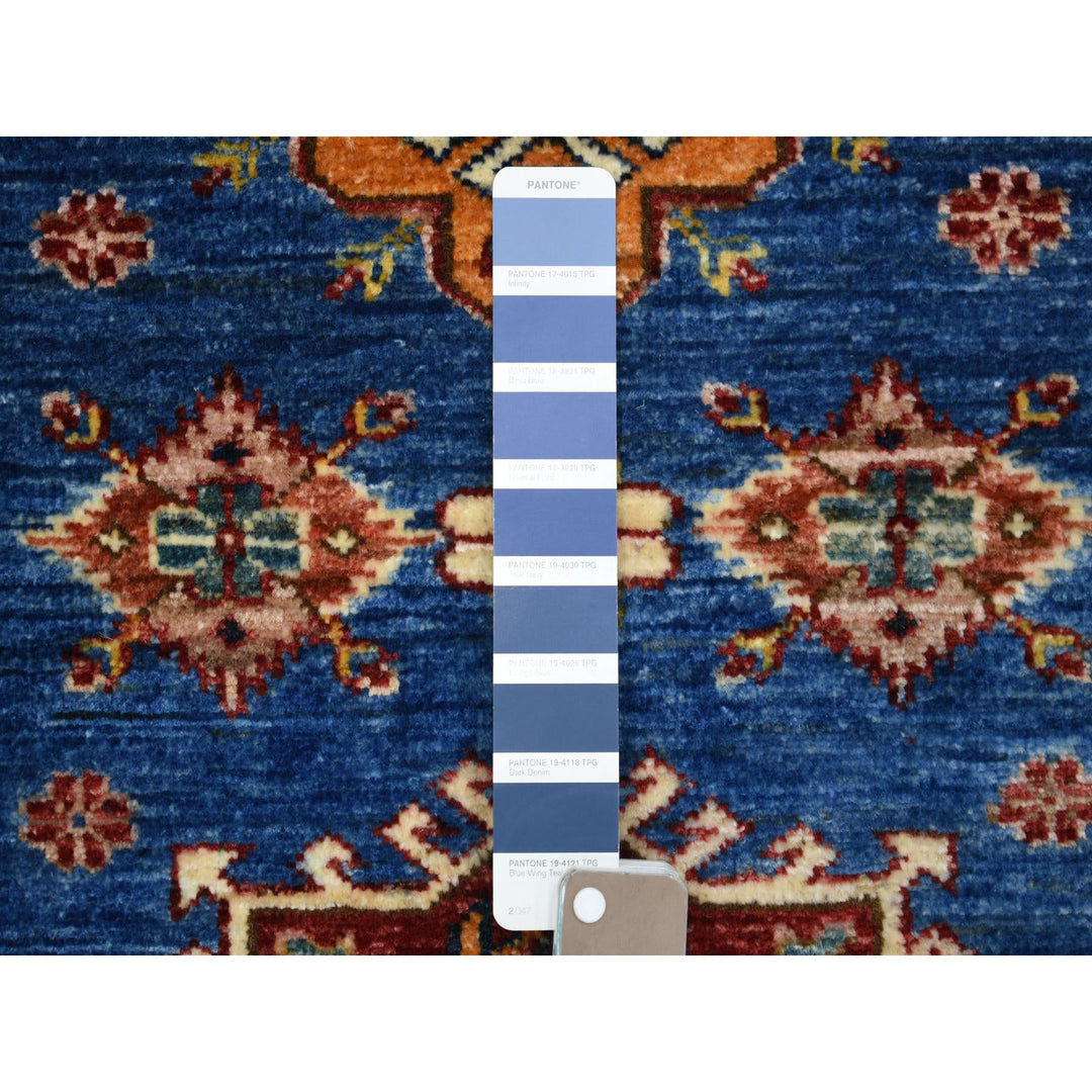 2'8" x 9'6" New Hand Knotted Blue Wool Runner Oriental Rug - MOA10270966