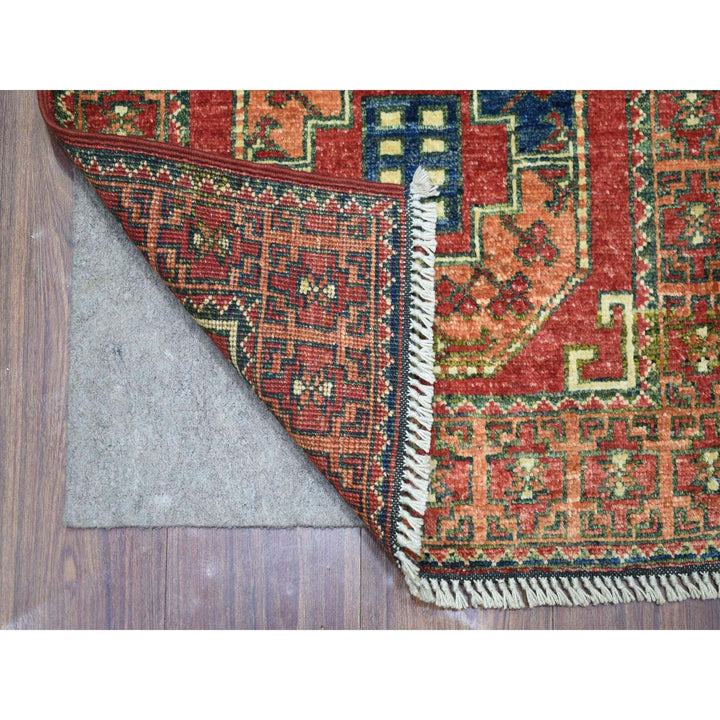 2'0" x 2'10" New Hand Knotted Red Wool Rectangle Oriental Rug - MOA10270976