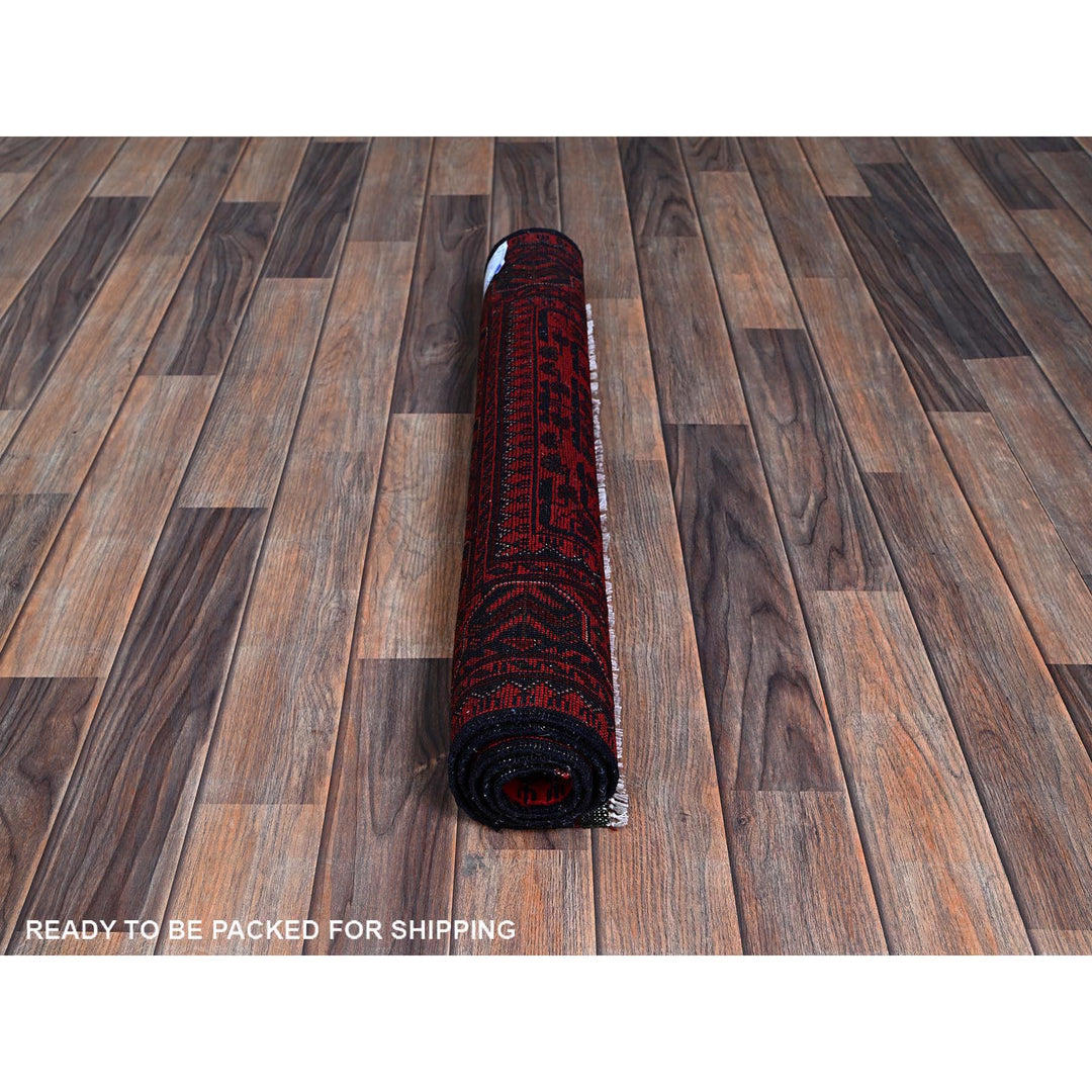 2'8" x 4'0" New Hand Knotted Red Wool Rectangle Oriental Rug - MOA102709